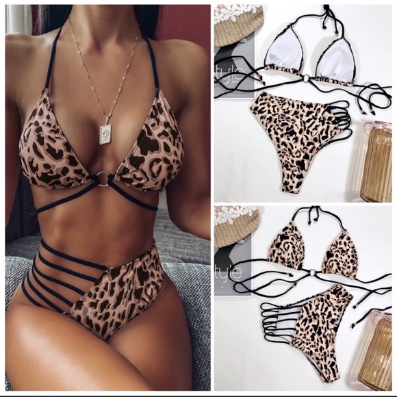 Other - NEW‼️LEOPARD PRINT HALTER NECK - bikini